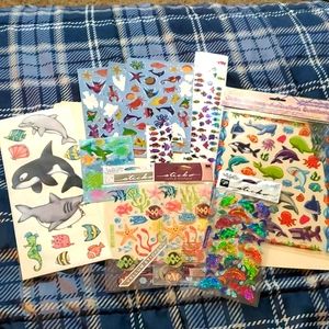 💥FISH Sticker Bundle Lot Fish Whales Dolphin Shark Starfish Stickers